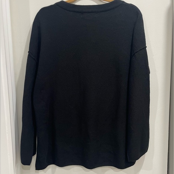 Black Button-Up Women's Sweater - Picture 2 of 4